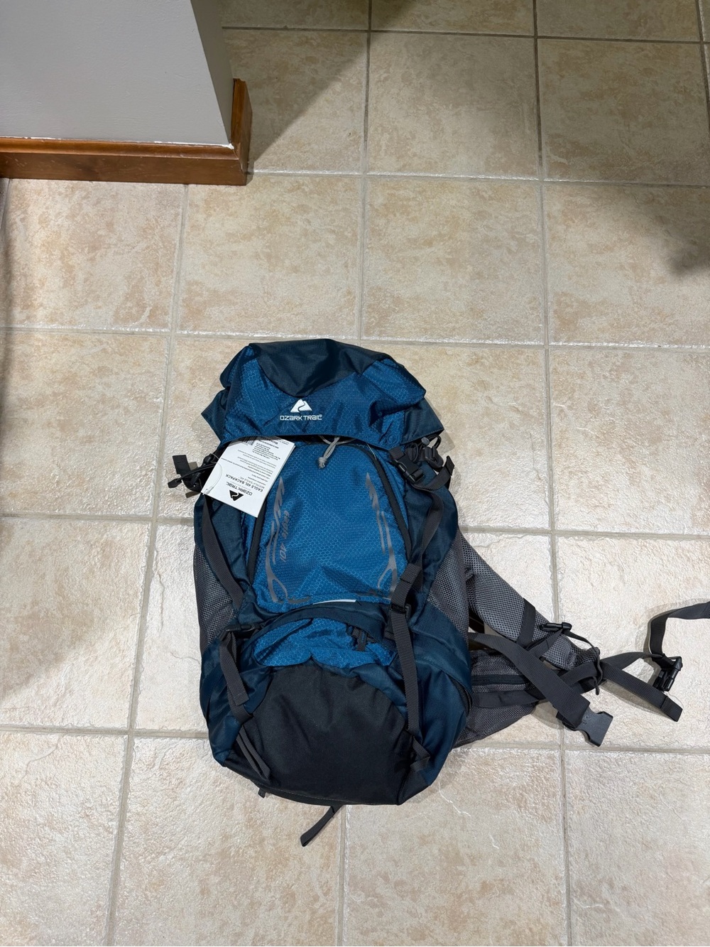 Ozark Trail 40L Hiking Backpack NWT Blue Camping Outdoor Trail Pack